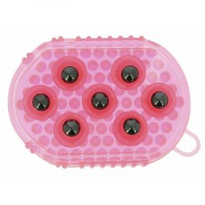 Gant double face &eacute;trille et massage rose - rose