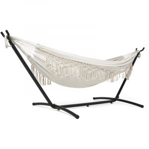 Hamac Double avec Support, Hamac de Jardin Portable avec Cadre en Fer Robuste R&eacute;glable - Mondeer