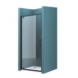 Mai & Mai Porte de Douche Paroi de Douche en Niche Transparent Pare Douche Pivotante Verre ESG 8mm avec Revêtement NANO 90x200 cm Ter61K