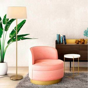 Millumine Lampadaire Laiton Mat Room Abat-jour Crème