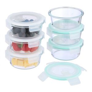 Relaxdays Boîtes Alimentaires en Verre, Lot de 6, Couvercle hermétique en Plastique, 400 ML, récipients, Transparents