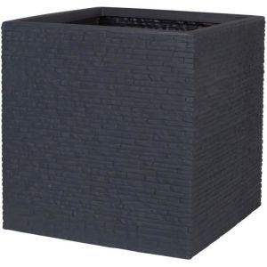 Strata Pot de fleur - L - Carr&eacute; - Slate - 38cm SQ x 39cm H - Couleur Graphite