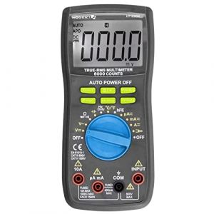 H&Ouml;GERT TECHNIK Multim&egrave;tre num&eacute;rique TRUE RMS avec mesure de la temp&eacute;rature jusqu'&agrave; 1000 &deg;C, MIN/MAX, RELATIVE, LCD &eacute;clair&eacute; blanc, bande magn&eacute;tique, pour &eacute;lectricien, atelier et diagnostic de v&eacute;hicule