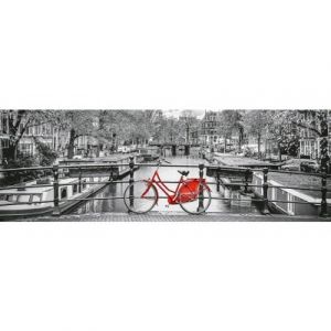 Image de Clementoni Puzzle 1000 pièces panoramique : Bicyclette à Amsterdam