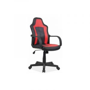 Signal Ac-Deco Fauteuil pivotant - Cruz - L 55 x l 47 cm - Rouge et Noir