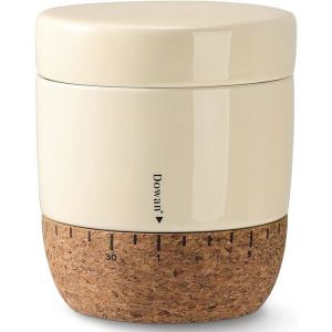 DOWAN Pot à beurre avec fond en liège et ligne d'enregistrement de la date, beige