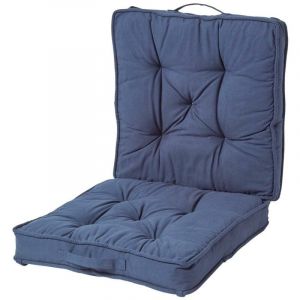 Homescapes - Coussin rehausseur lombaire en coton 50 x 50 cm - Bleu marine - Bleu Marine