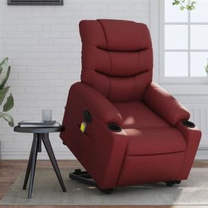 VidaXL Fauteuil Inclinable de Massage Électrique Chaise de Relaxation avec Dossier et Repose-pied Réglables Siège de Salon