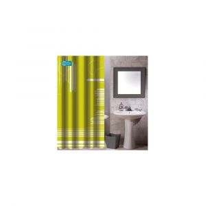 MSV Rideau de douche Polyester 180x200cm Vert - Anneaux inclus - Vert