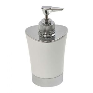 Tendance Distributeur à Savon ou lotion bicolore Blanc et chrome 280 ml
