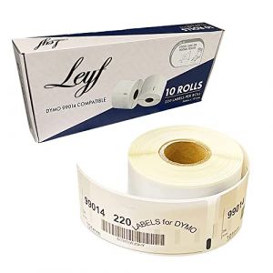Leyf Dymo 99014 Lot de 10 rouleaux de 220 &eacute;tiquettes 100% compatibles avec Dymo et Seiko 54 x 101 mm