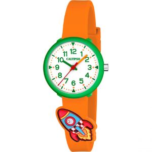 Calypso Montre gar&ccedil;on My First Watch - K5845-3 Bracelet Silicone Orange