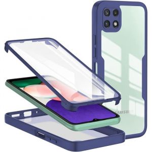 Coque Pour Samsung A22 5g (6.6'') Bleu Marine Rigide Anti-Rayure Protection 360 Degre Integrale Solide