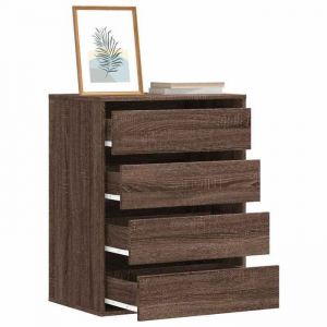 VidaXL Commode d'angle chêne marron 60x41x76 cm bois d'ingénierie, commode à tiroirs, classeur, armoire à tiroirs, armoire de rangement, buffet