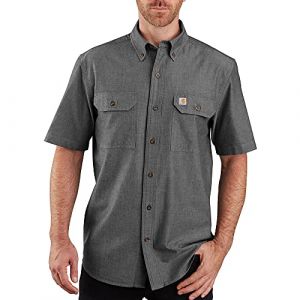 Carhartt Loose Fit Midweight Short-Sleeve Shirt Chemise boutonnée Utilitaire de Travail, Black Chambray, S pour des Hommes