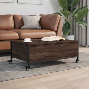 VidaXL Table basse avec roulettes chêne marron bois d'ingénierie