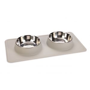 Karlie Dex Lot de 2 Sets de Table en Silicone en INOX Blanc 700 ML 2 x 350 ML