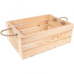 Creative Deco Caisse en Bois Naturel 42 x 29 x 16 cm Boîte de Rangement Cagette Jouet