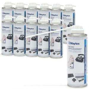 Waytex Bombe Dépoussiérante - Pack de 12 - Air Sec 5 Bar - 200ml