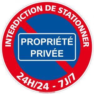 Signaletique.biz France - Panneau Interdiction de Stationner, Panneau de Signalisation Taille Standard 250 mm. Interdiction de stationner propriété