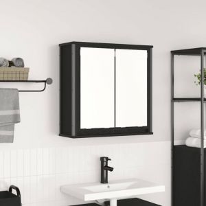 VidaXL Armoire murale de salle de bain miroir chêne noir 60x21x60 cm