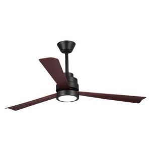 Kl Fan Ventilateur de plafond DC pales en bois 132 cm avec LED et wifi Noir