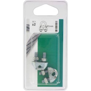Serre-c&acirc;ble &agrave; &eacute;trier - Etrier acier - Diam&egrave;tre C&acirc;ble 5 mm - Vendu par 2