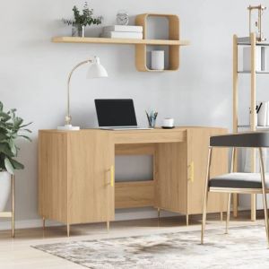 VidaXL Bureau chêne sonoma 140x50x75 cm bois d'ingénierie 829535