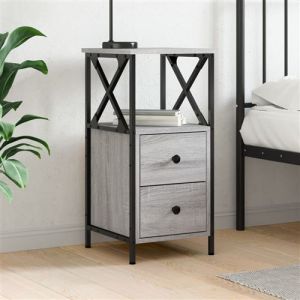 VidaXL Table de chevet sonoma gris 34x35,5x70 cm bois d'ingénierie Grey sonoma