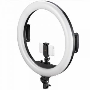 Bresser Anneau lumineux LED bicolore STR-48B avec support pour appareil photo/smartphone