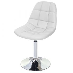 Mendler 6x chaise de salle à manger Cascina, fauteuil pitovante, chrome ~ similicuir blanc