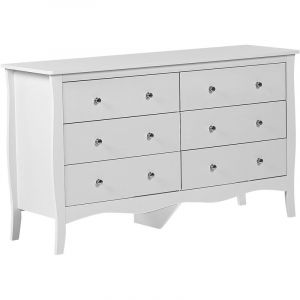 Beliani Commode blanche 6 tiroirs WINCHESTER