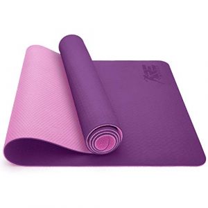 Image de RE:SPORT Tapis de Yoga TPE Violet/Rose - 183 x 61 x 0,6 cm - sans Phthalates - Tapis de Gymnastique antidérapant, Tapis de Fitness sans polluants,