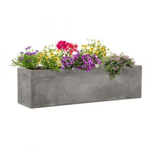 Blumfeldt Solidflor Bac à plantes 75 x 20 x 20 cm Fibre de verre - gris clair