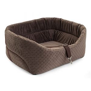 Siège auto pour chien, siège auto pour chat, siège de transport, marron, L 56 x 48 x 22 cm, imitation daim