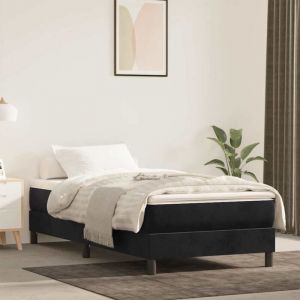VidaXL Matelas de lit &agrave; ressorts ensach&eacute;s noir 90x220x20 cm velours, matelas, matelas de lit, matelas &agrave; sommier tapissier, meuble de chambre &agrave; coucher
