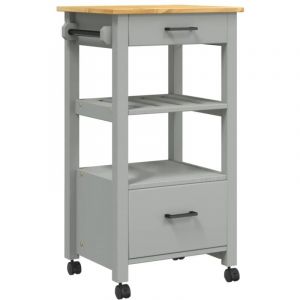 VidaXL Chariot de cuisine MONZA 48x40x90 cm bois massif de pin
