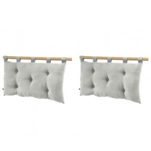 Terre de Nuit Lot de 2 têtes de lit à suspendre double gaze 50x80 cm gris - Gris