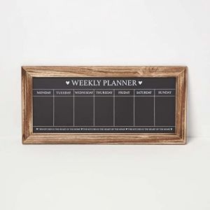 Tableau ardoise semainier avec cadre en bois - Homescapes