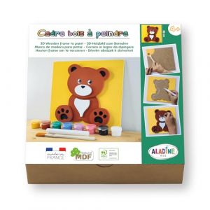 Image de Aladine Coffret Cadre Bois À Peindre Ourson certifié PEFC 100%