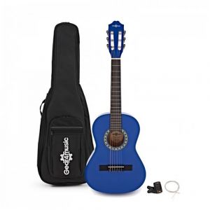 Pack avec Guitare Classique Junior 1/2 par Gear4music, Bleu Fonc&eacute;