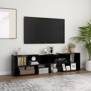 VidaXL Meuble TV Noir 149x30x52 cm Agglom?r?