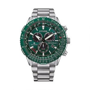 Citizen Montre Hommes - Eco-Drive - Chronographe - Bracelet Acier inoxydable Argent - CB5004-59W