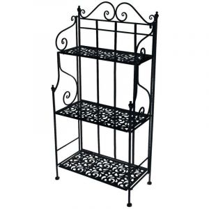 Vacchetti Giuseppe 6431990000 Étagère Jessica, 3 pièces, métal, Noir, 59 x 29 x 118 cm