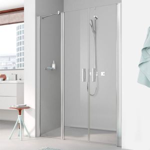 Kermi Pega Porte battante, avec élément fixe, pour niche, pour paroi latérale, PEPFR17020VAK, PEPFR