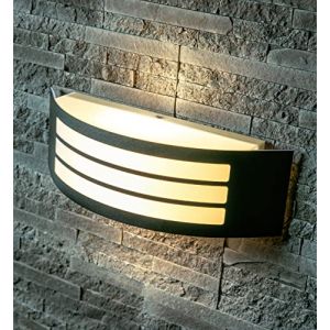 Applique murale d'extérieur noire à arc incurvé E27 IP54 pour intérieur ou extérieur - Cgc Lighting
