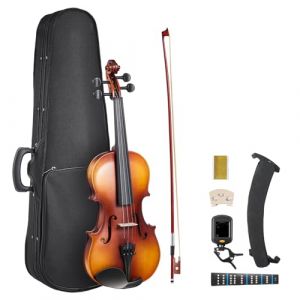VEVOR Violon 3/4, Kit Violon D&eacute;butants avec &Eacute;tui, Colophane, Archet, &Eacute;pauli&egrave;re, Chevalet, Accordeur, Cordes de Rechange, Accordage Facile, Instrument de Musique Professionnel pour &Eacute;tudiants, Marron