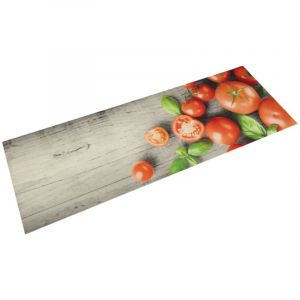 VidaXL Tapis de cuisine lavable impression de tomates 45x150cm velours
