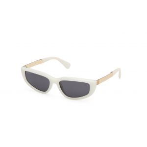 MAX&Co Femme MO0125 25A Lunettes de soleil Inject&eacute; Ivoire Fum&eacute;e Cat Eye Normale