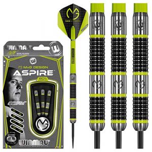 Winmau Michael Van Gerwen MvG Aspire Jeu de fléchettes Steungip en tungstène 25g avec Prism Vols et Nylon Arbres